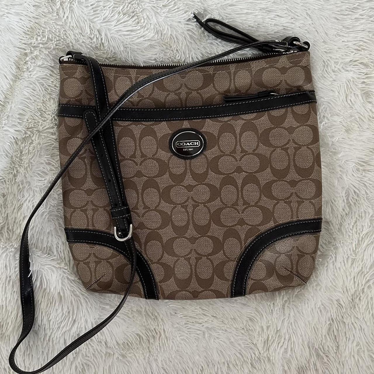 Medium sized brown monogram vintage coach cross body Depop