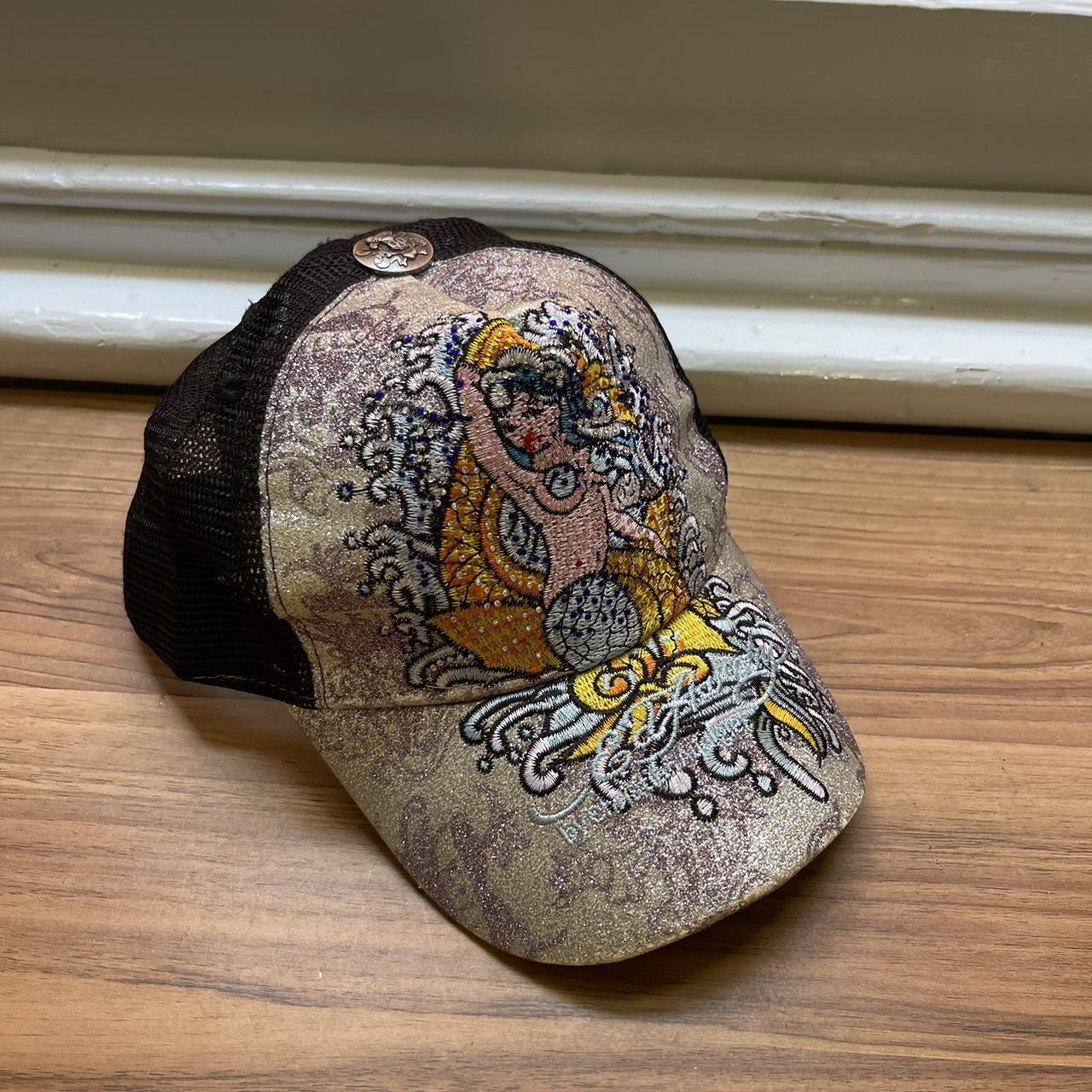 Ed Hardy Mermaid Hat 🧜‍♀️ Tiny hole in mesh but great... - Depop