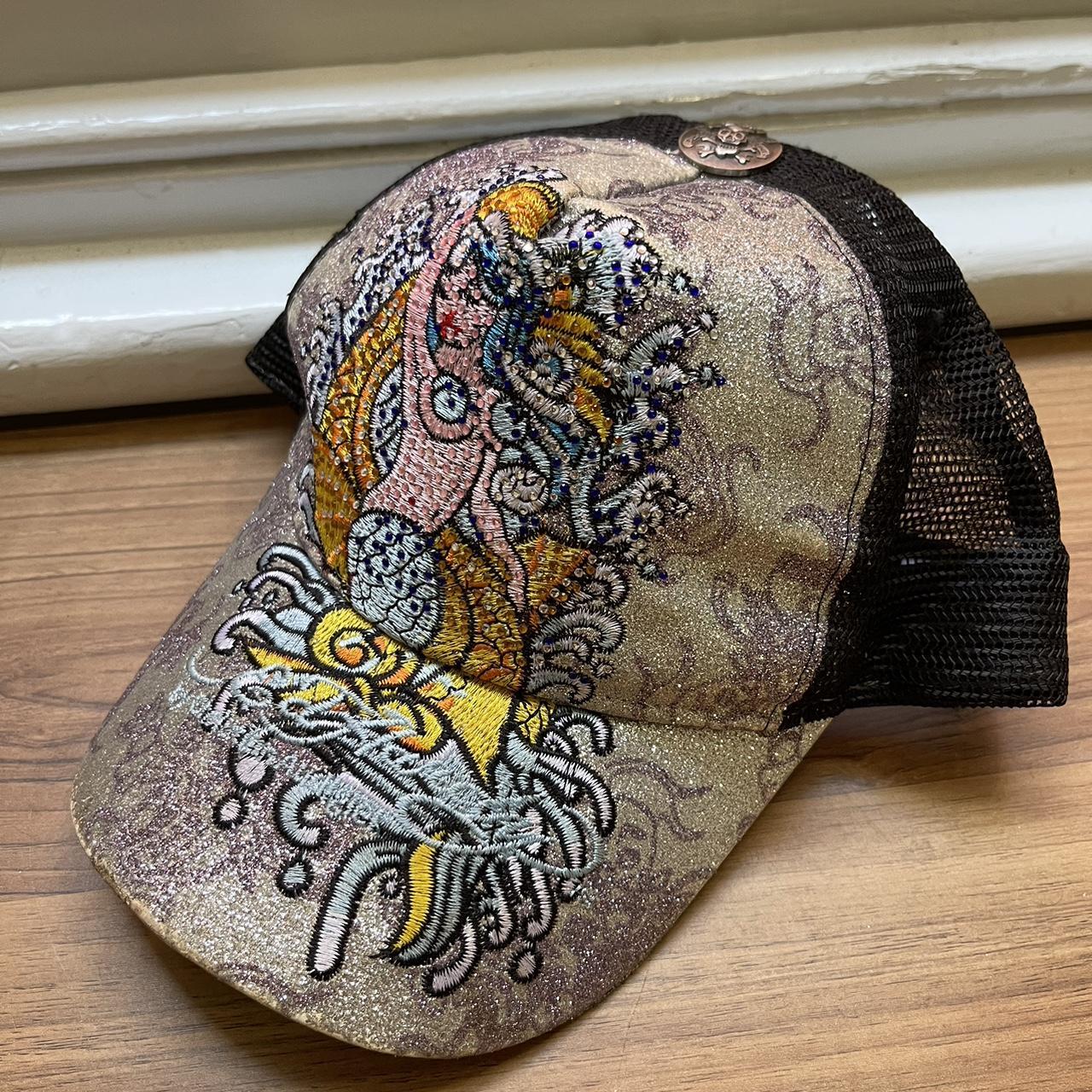 Ed Hardy Mermaid Hat 🧜‍♀️ Tiny hole in mesh but great... - Depop