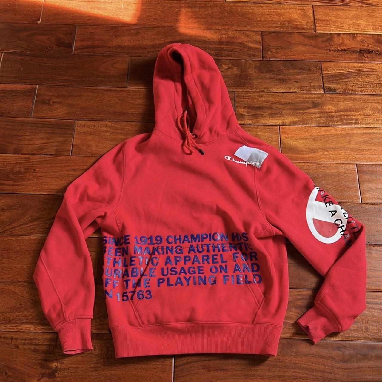 Champion super fleece behind the best sale label hoodie