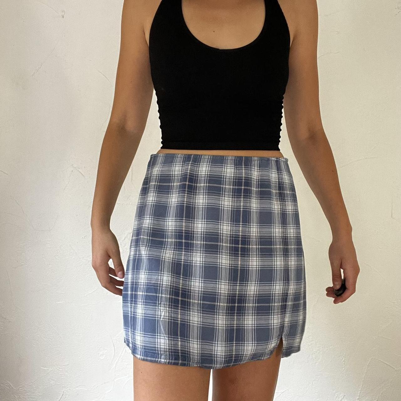 American Eagle blue plaid mini Super cute