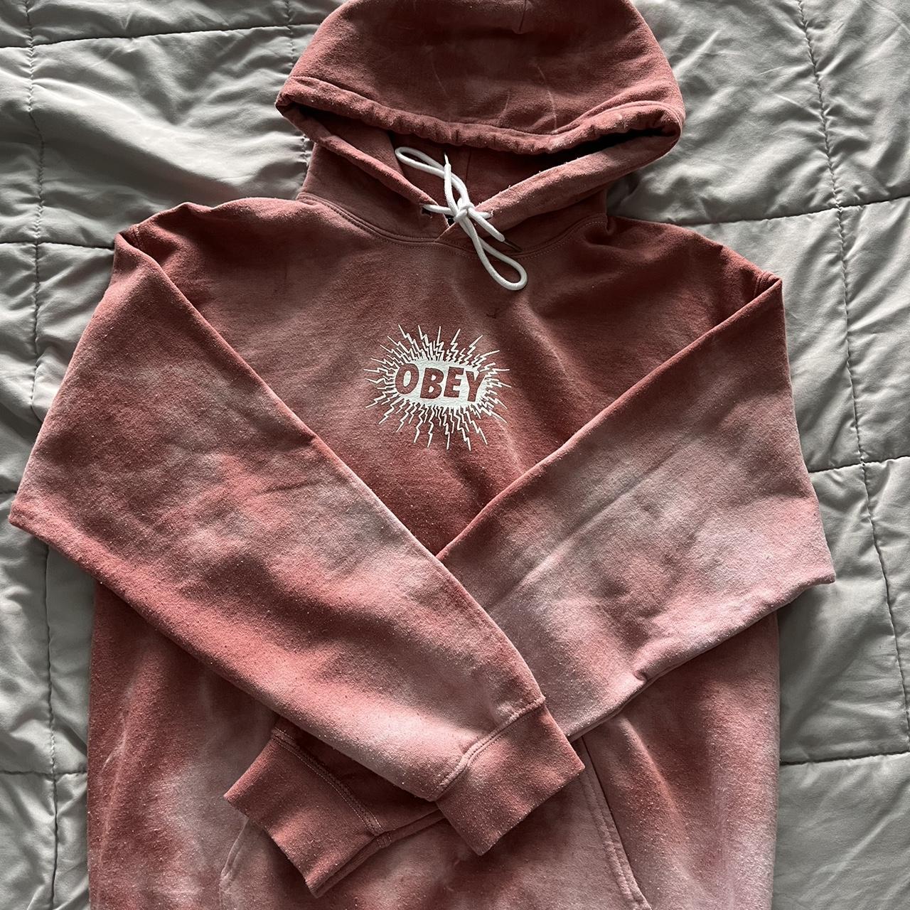 Pink Tye Dye Obey Hoodie Good Conition hasn t been