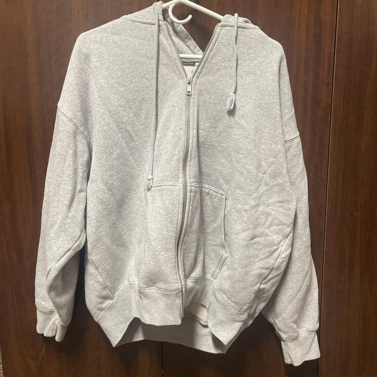 Oversized brandy melville hoodie in grey, perfect... - Depop