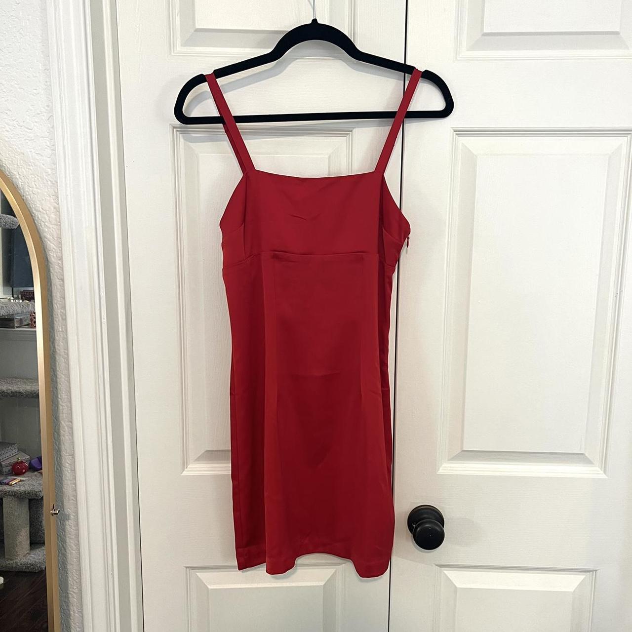 Super cute red silk slip Very Cher