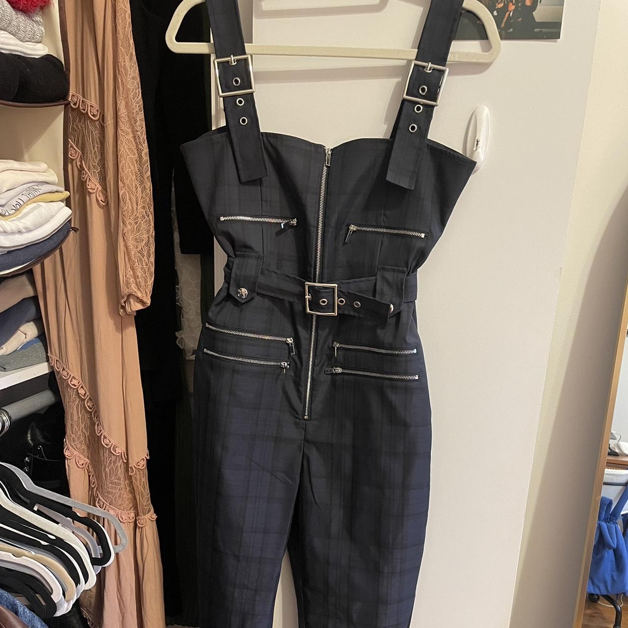 Who What shops Wear Plaid Moto Overalls