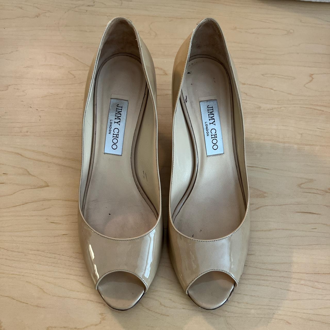 Jimmy Choo Women's Tan and Cream Footwear | Depop