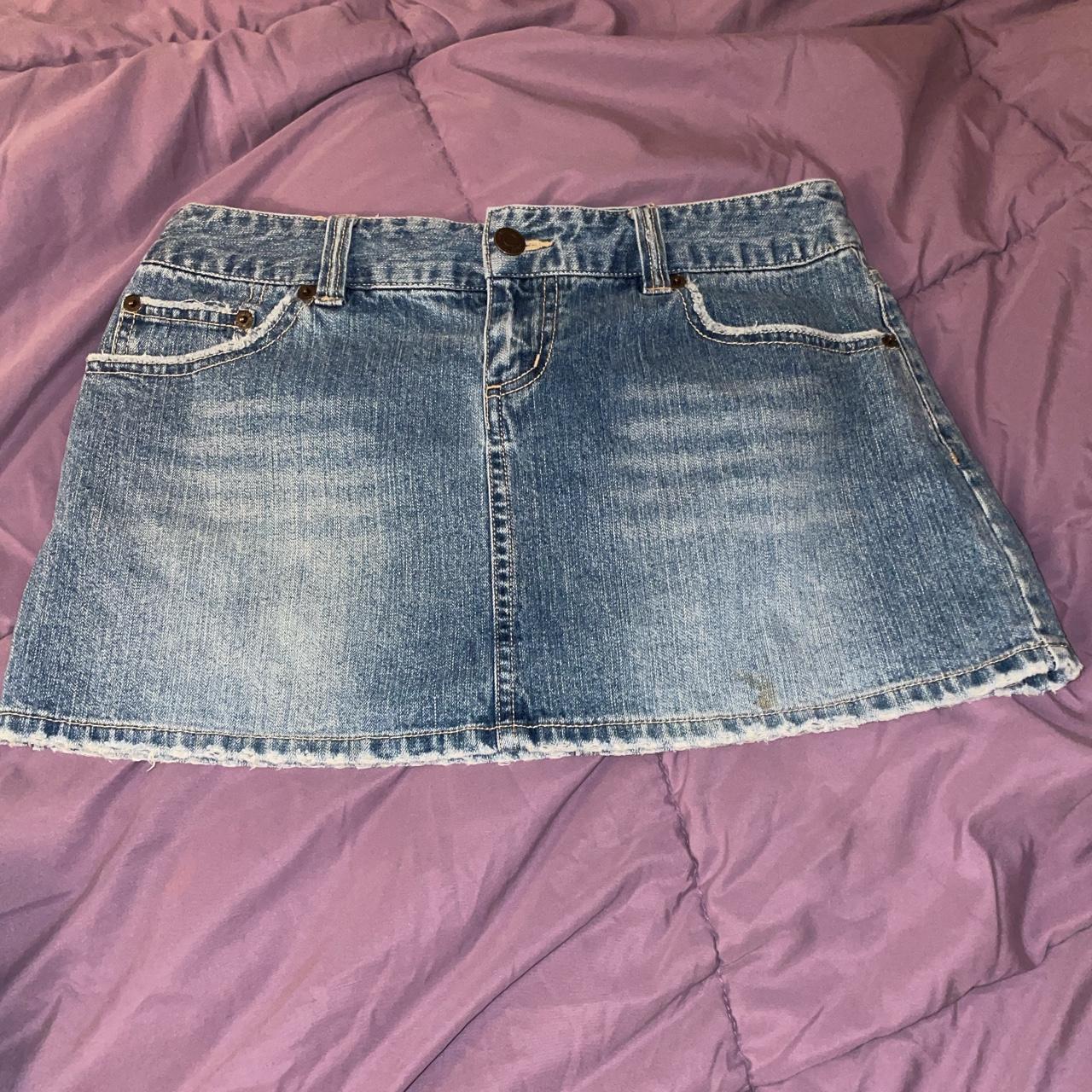 Y2k Aeropostale Distressed Denim Jean Mini Skirt... - Depop