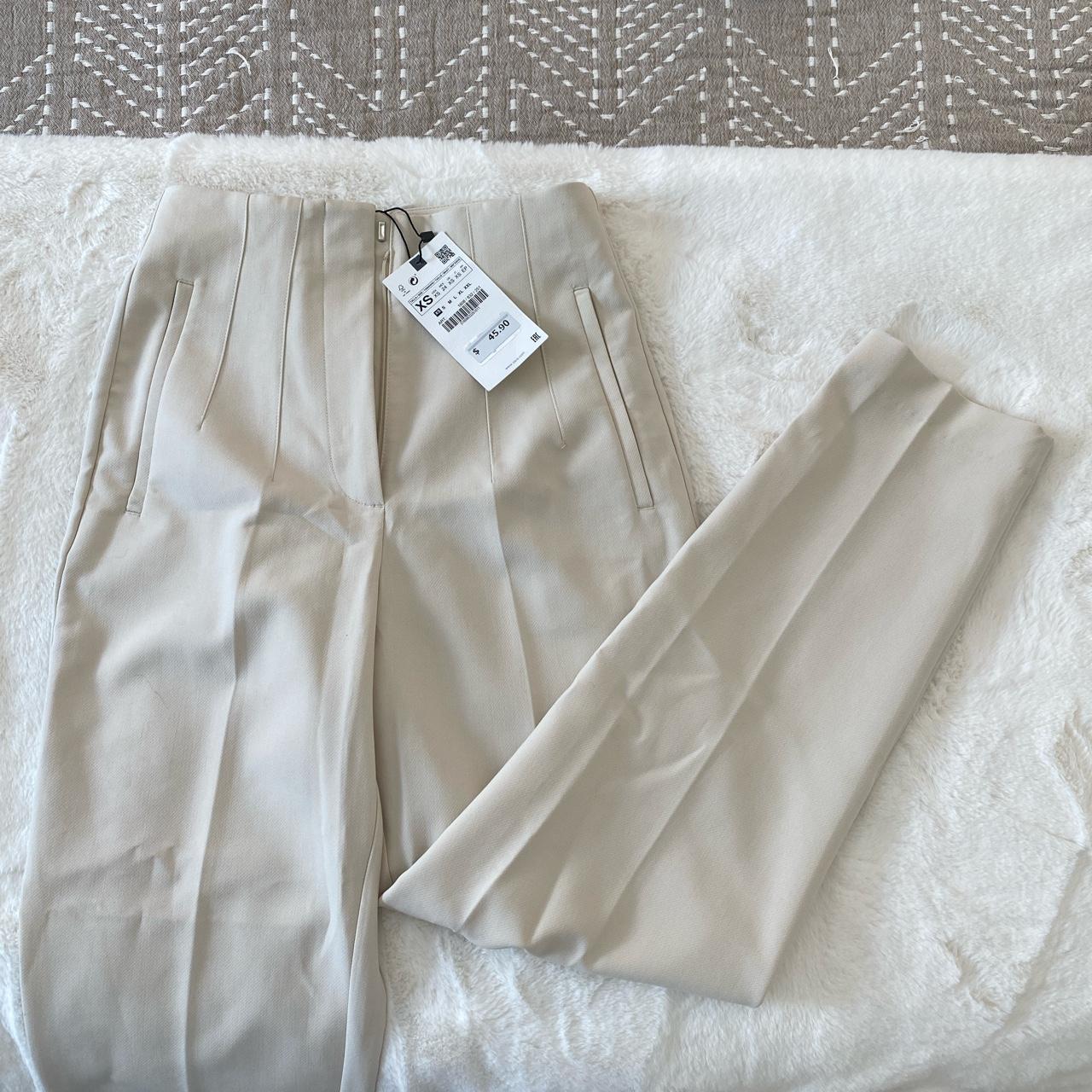 Zara Women's Cream Trousers | Depop