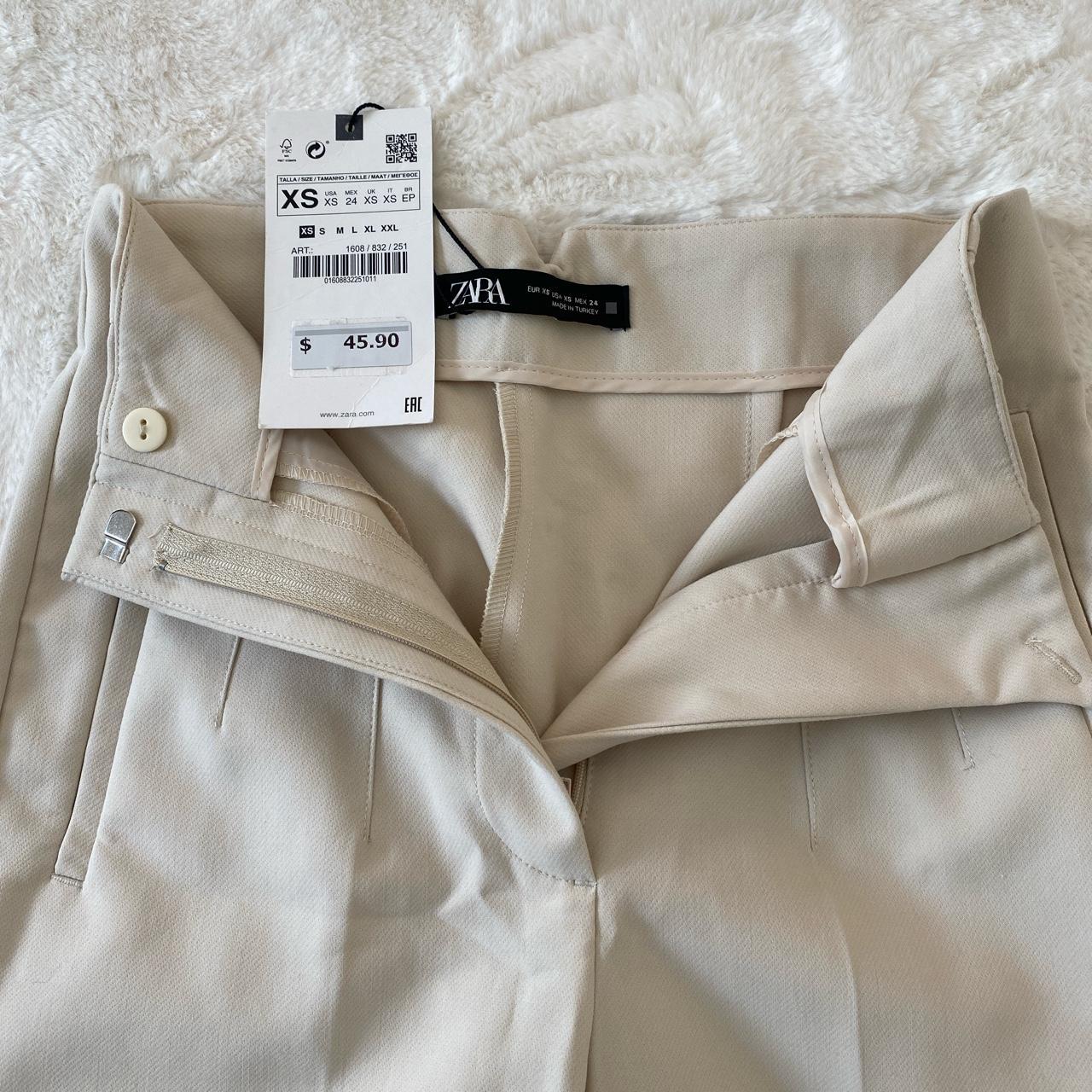 Zara Women's Cream Trousers Depop