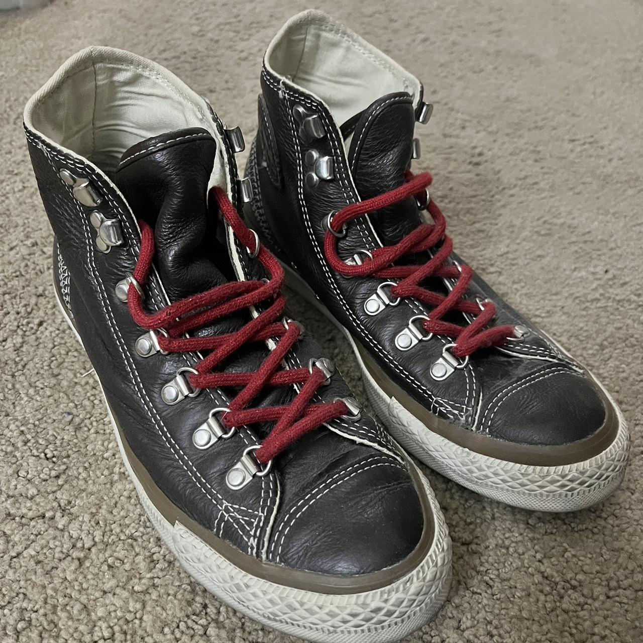 Black and red converse mens best sale