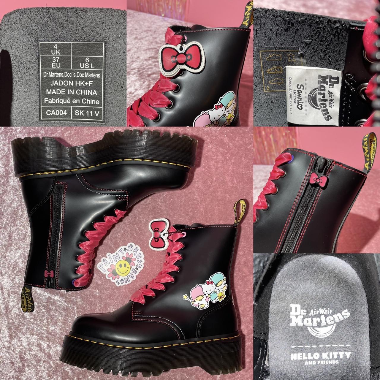 Dr. Martens Women's Black and Pink Boots | Depop