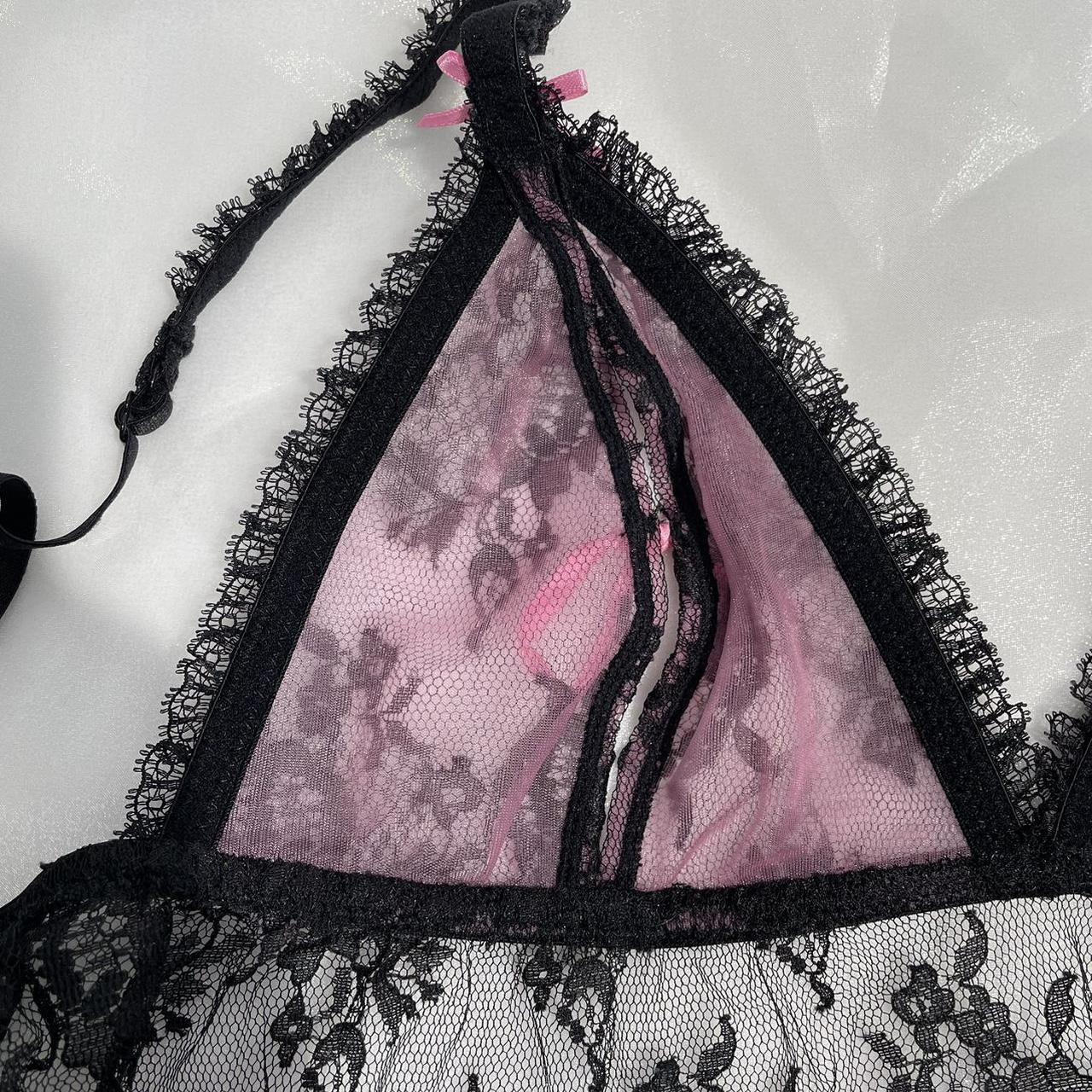 victoria’s secret sexy little things pink black... - Depop