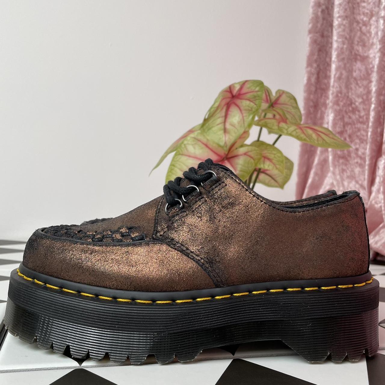 Dr. Martens Ashley Metallic Bronze Brown Suede Depop