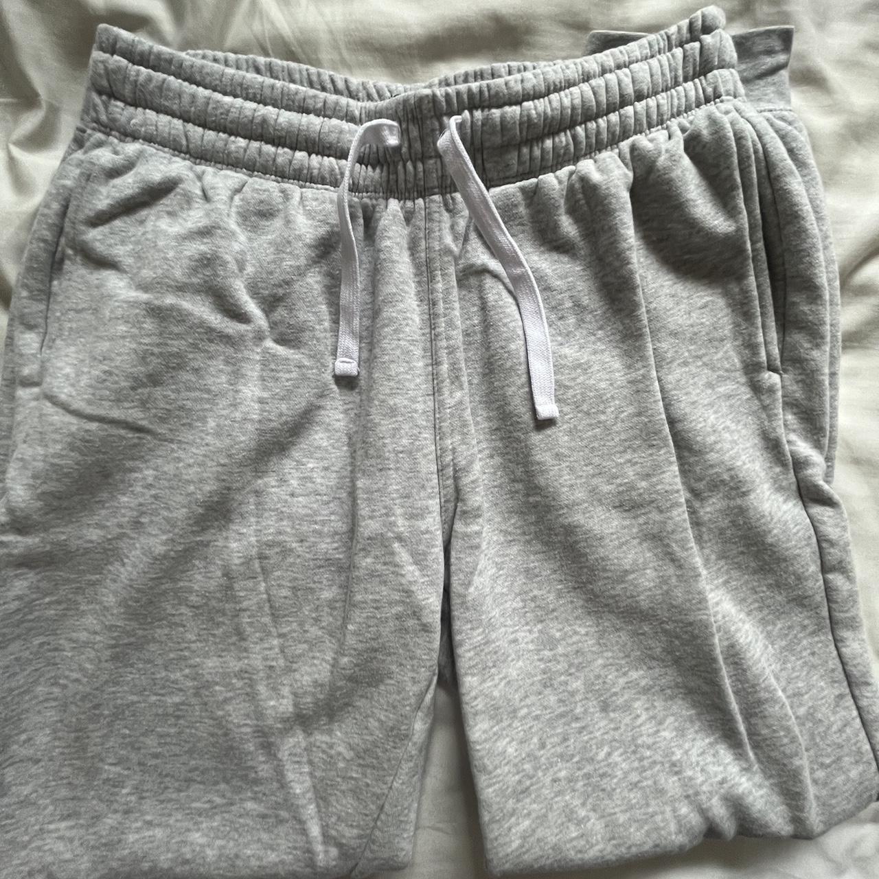 h&m heather gray joggers size s, worn once! message... - Depop