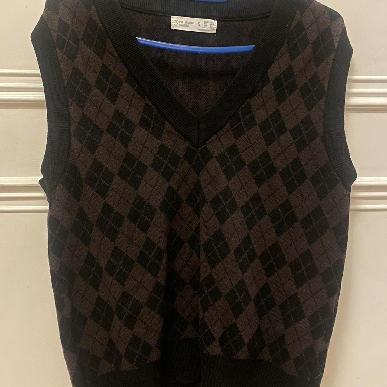 Primark Women's Black and Brown Vest Depop