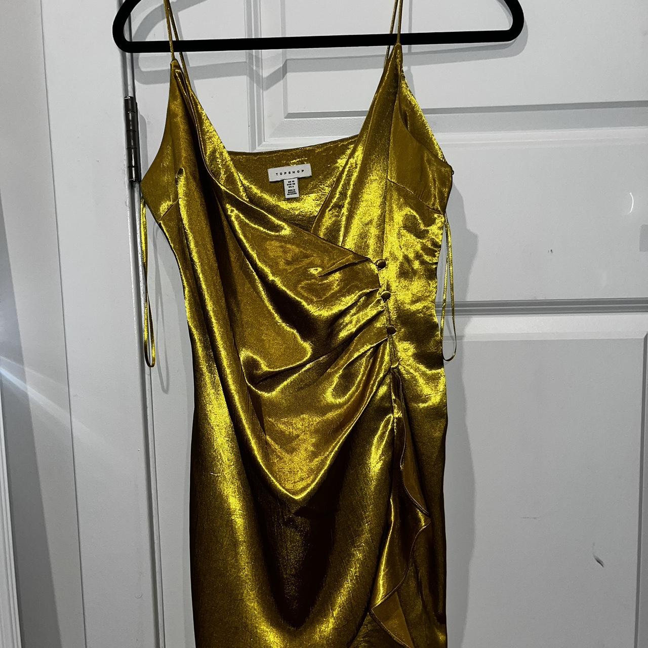 Topshop hot sale gold dress