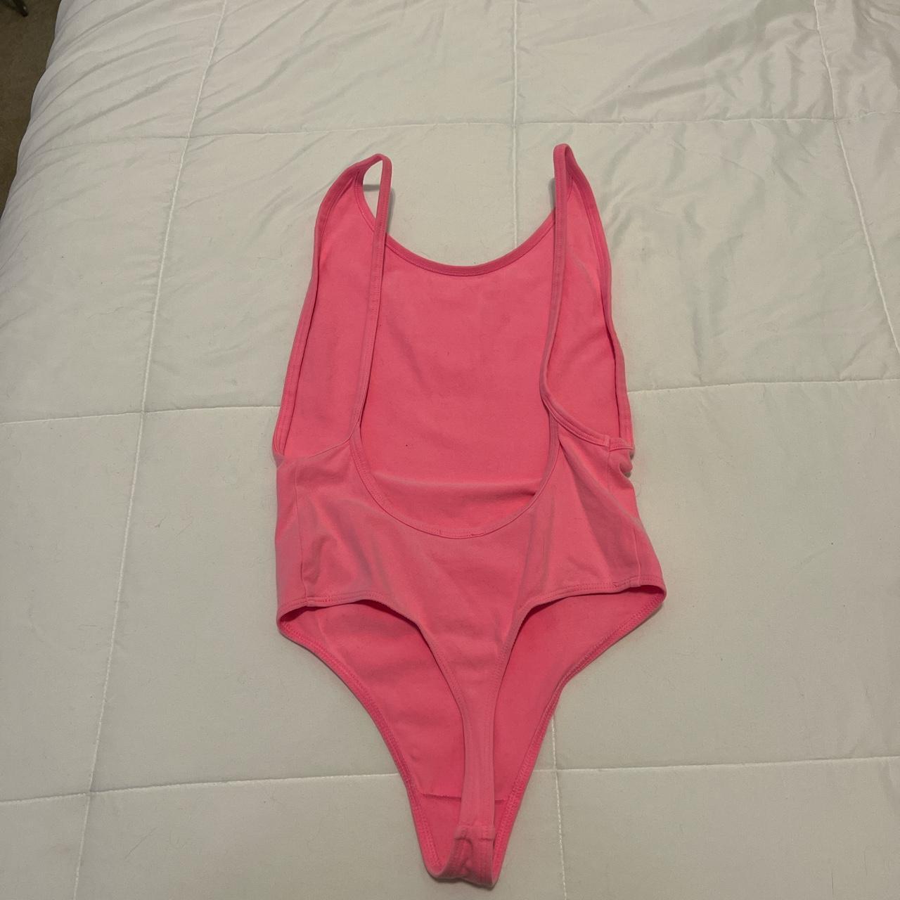 Neon pink strappy thong bodysuit #skimsdupe #bodysuit - Depop