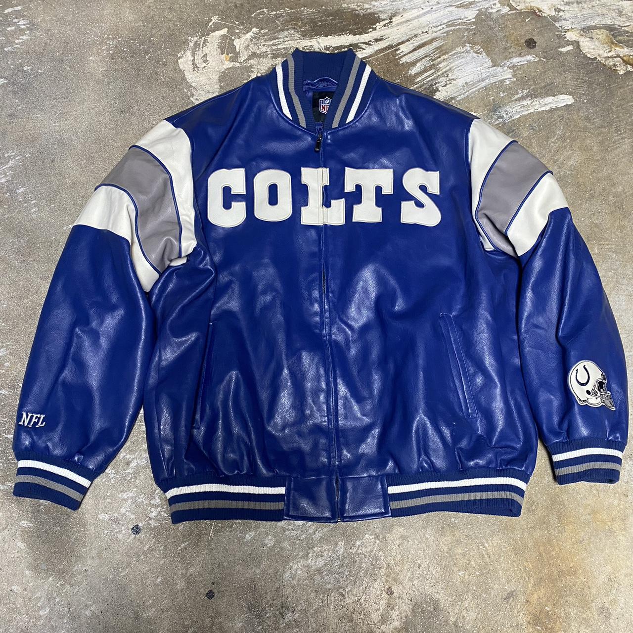 Blue and White Indianapolis Colts Letterman Jacket