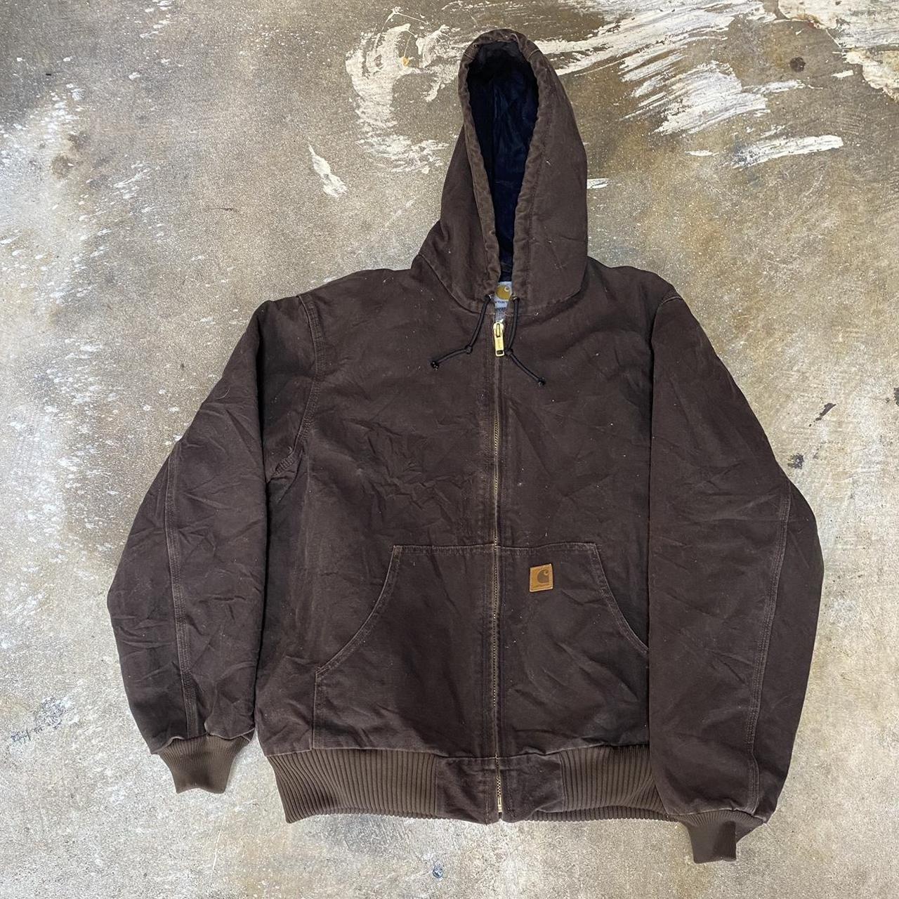 90’s Brown Carhartt Jacket Size Large In good... - Depop