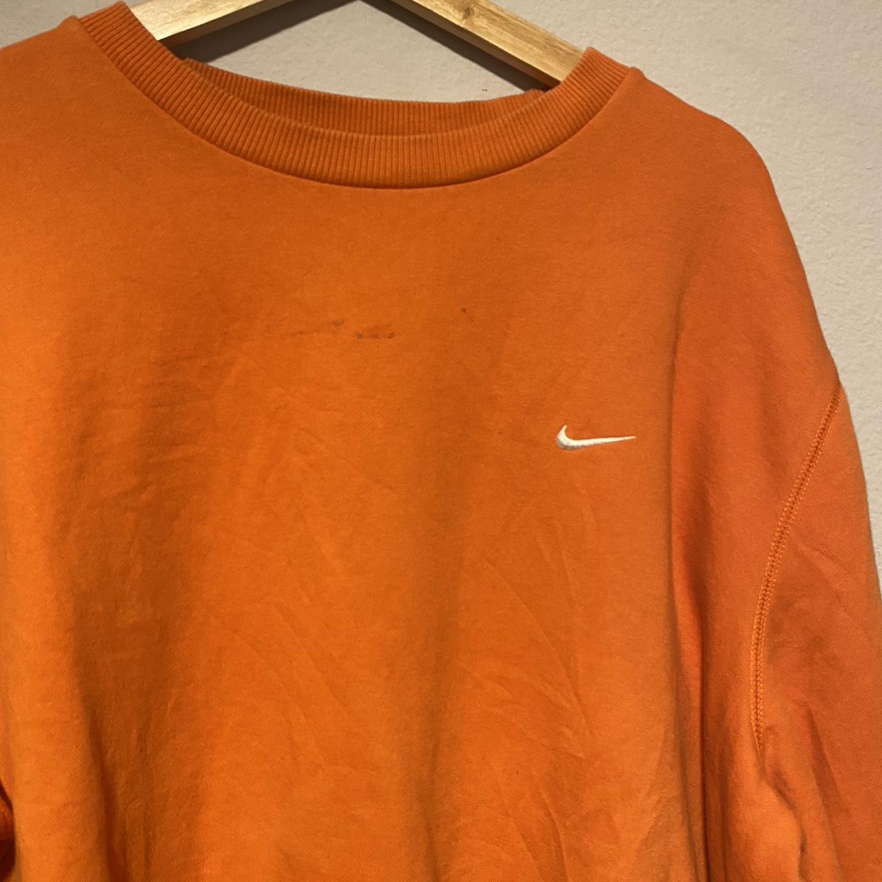 Crazy 2000s Orange 🍊 Nike Sweater Size XXL in good... - Depop