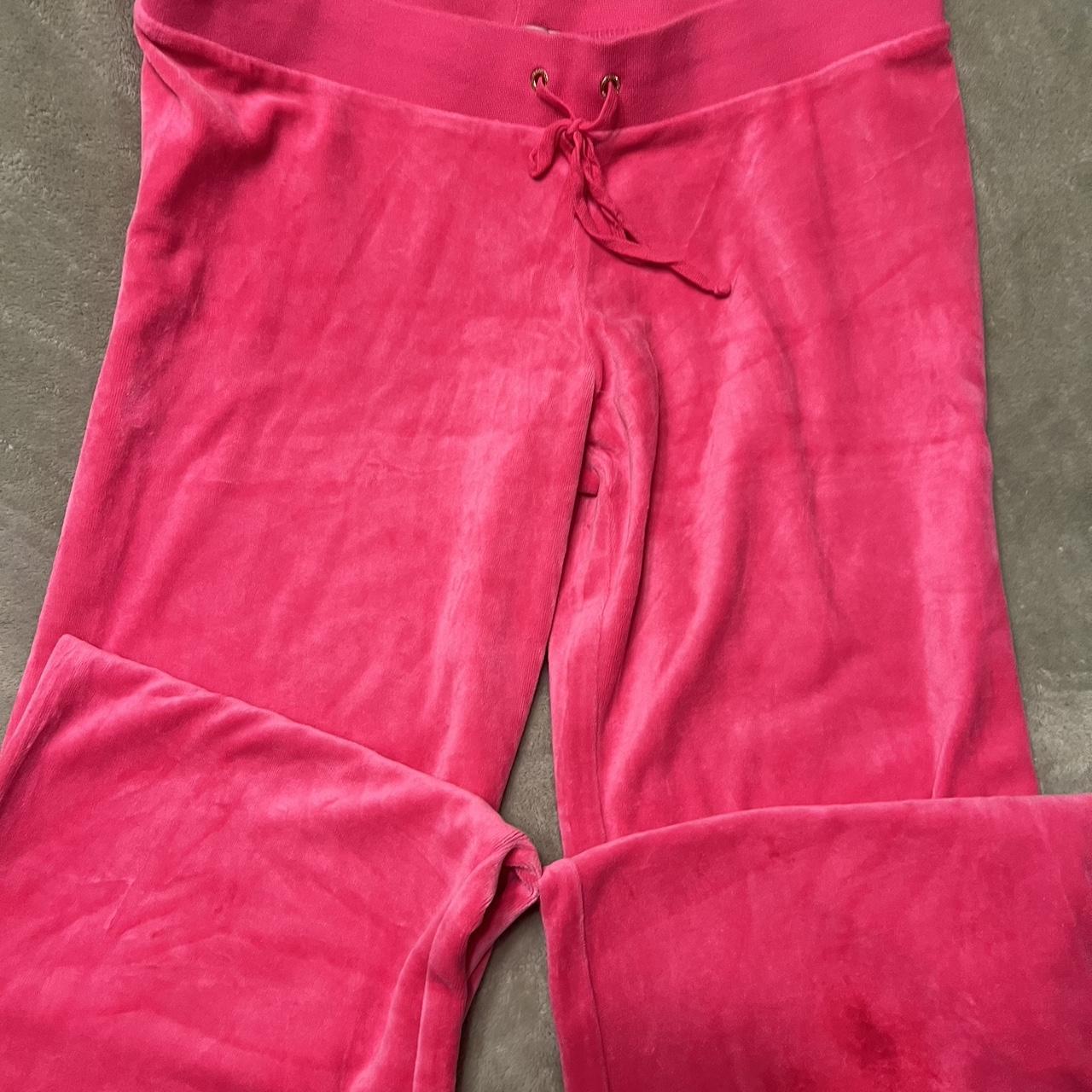 Y2K Hot pink velour Juicy Couture track pants - Depop