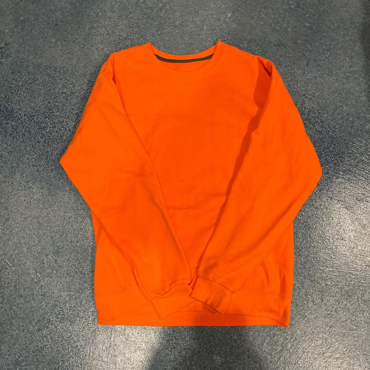 Fruit of the Loom Men's Orange and Black Jumper Depop