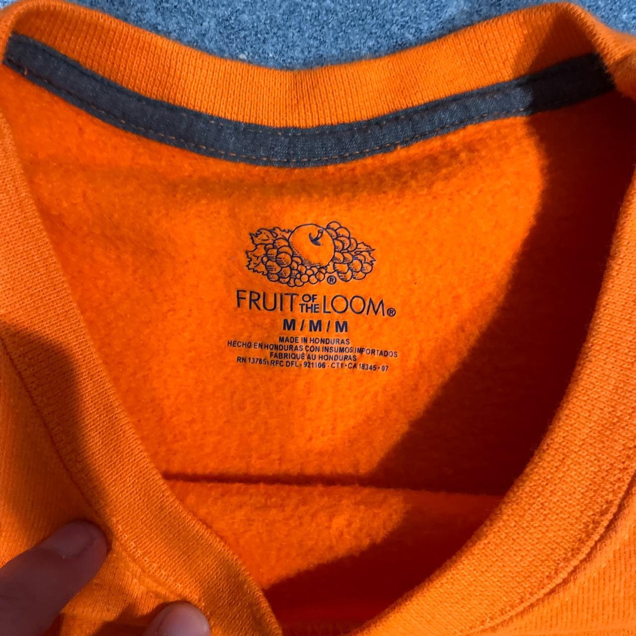 Fruit of the Loom Men's Orange and Black Jumper Depop