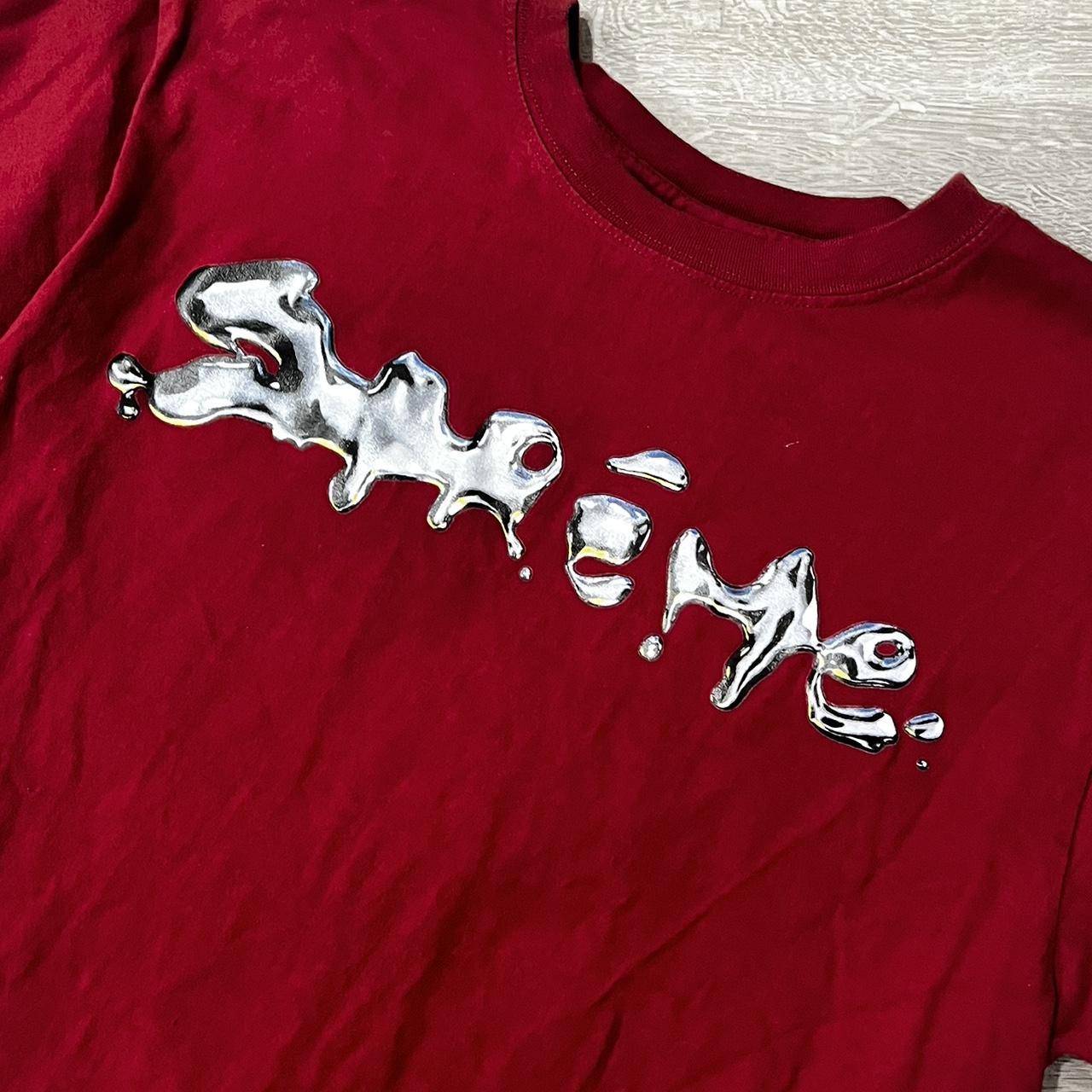Supreme Men's Red and Silver T-shirt