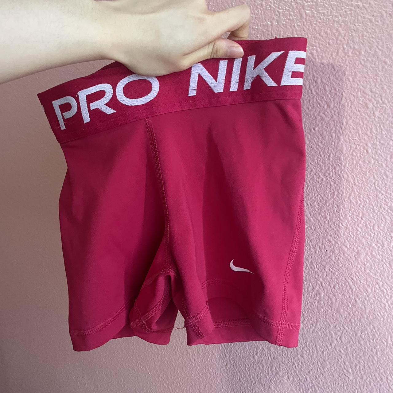 Nike Pro Shorts Hot Pink XXS Waistband snugs the... - Depop