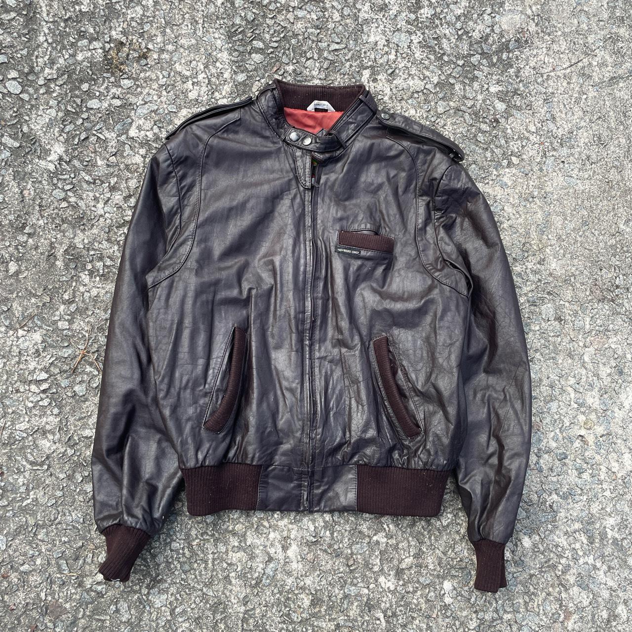 Members only outlet leather jacket 80s