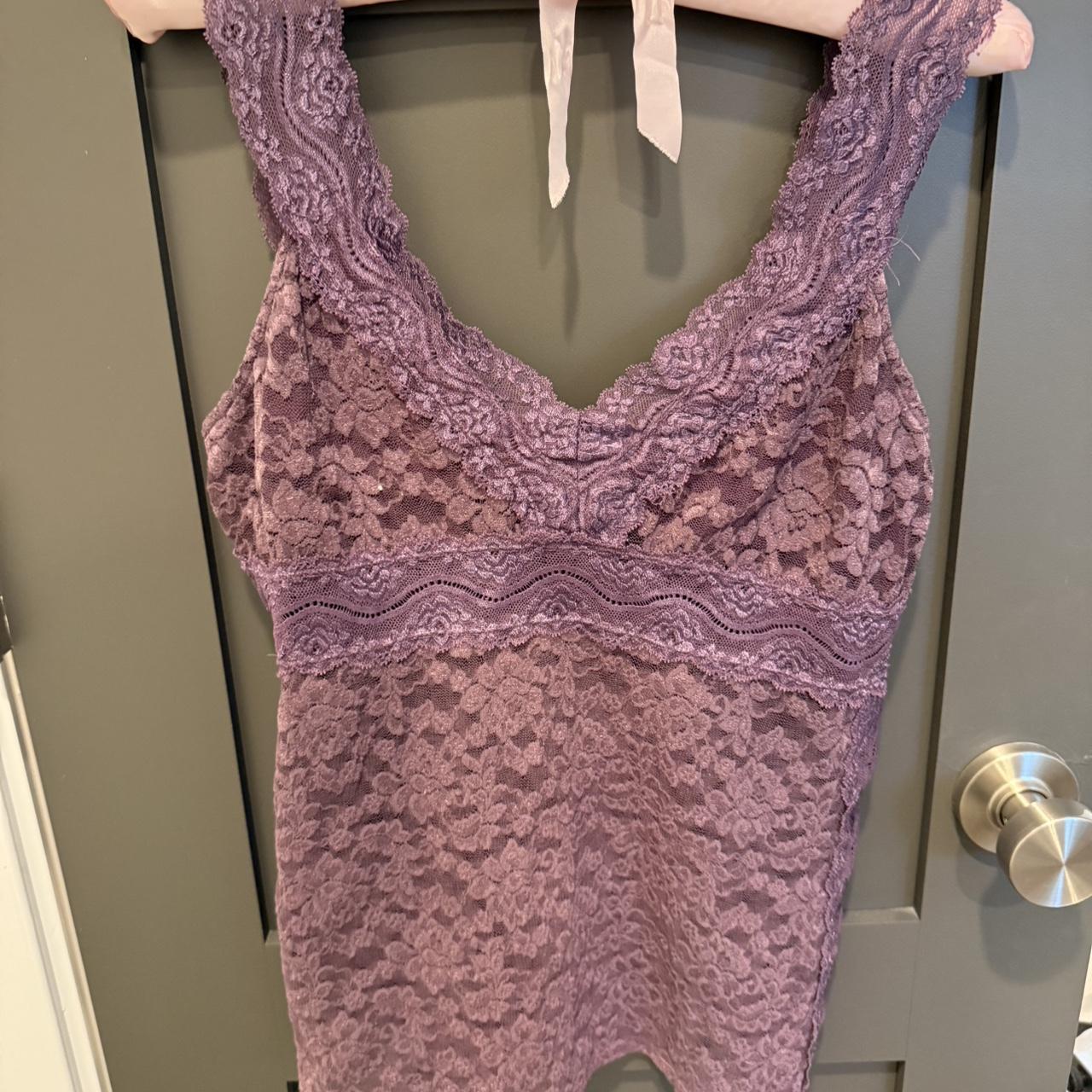 Purple Lace Cami Top #lacetop Top Is Double Lined - Depop