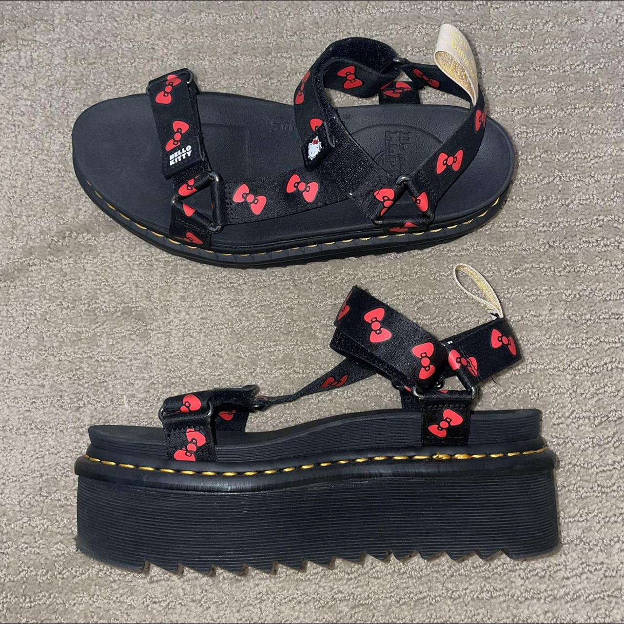 Vegan women's hello kitty platform sandals hot sale