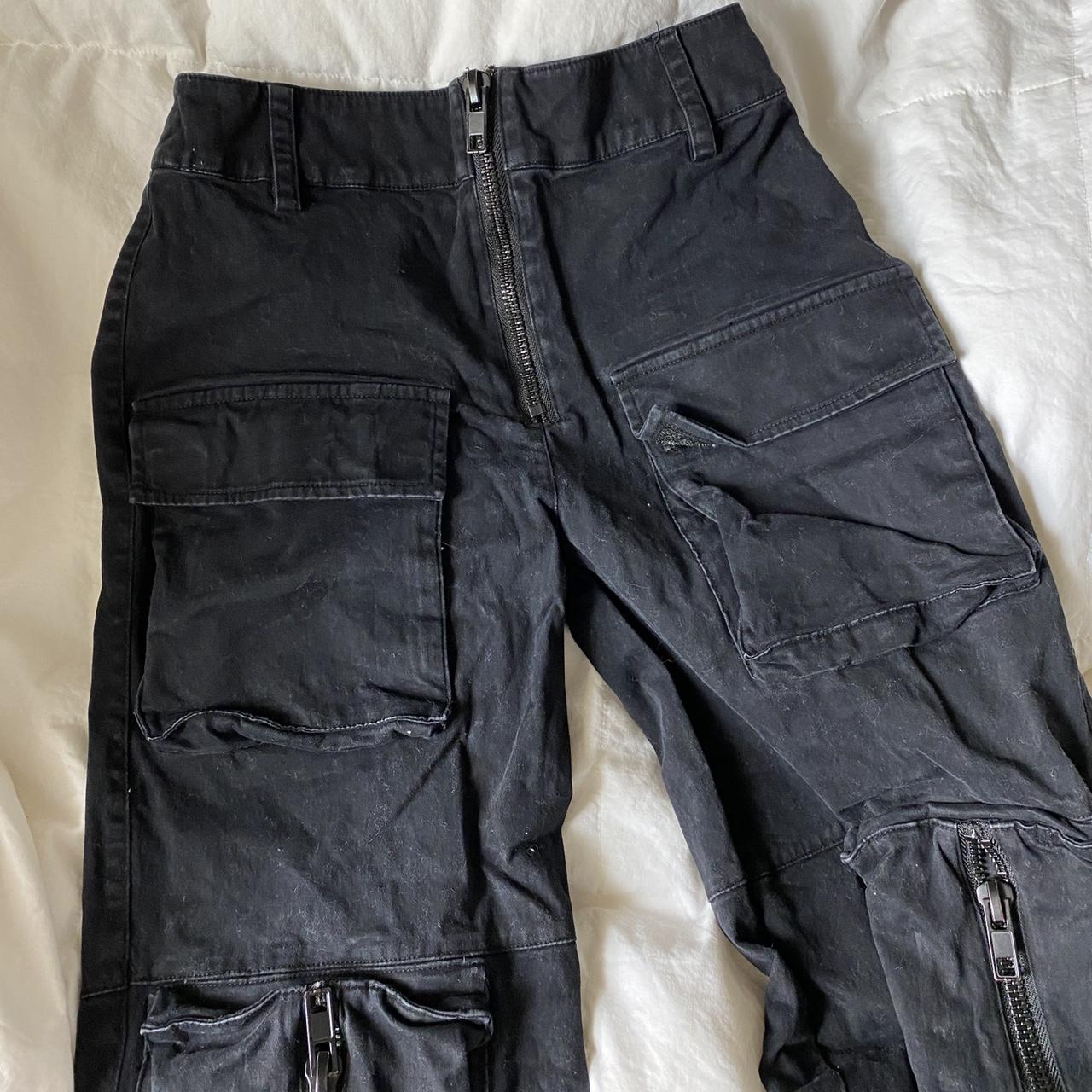 Black cargo pants • perfect for raves bc hella... - Depop
