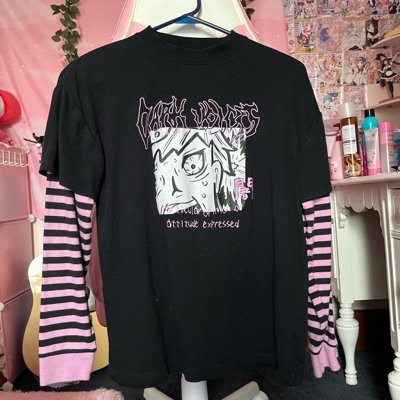 Vitriol Bixie Dark Voices Black & Pink Layered Long Sleeve T-Shirt