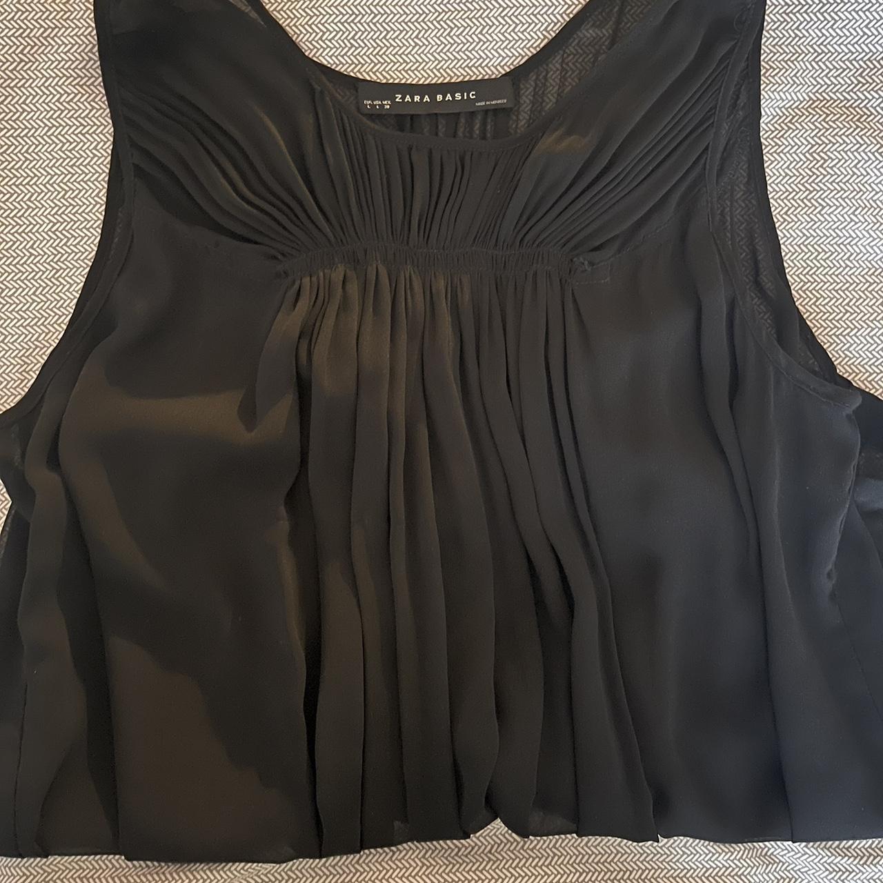 sheer flowy vintage zara basics top! so so cute and... - Depop