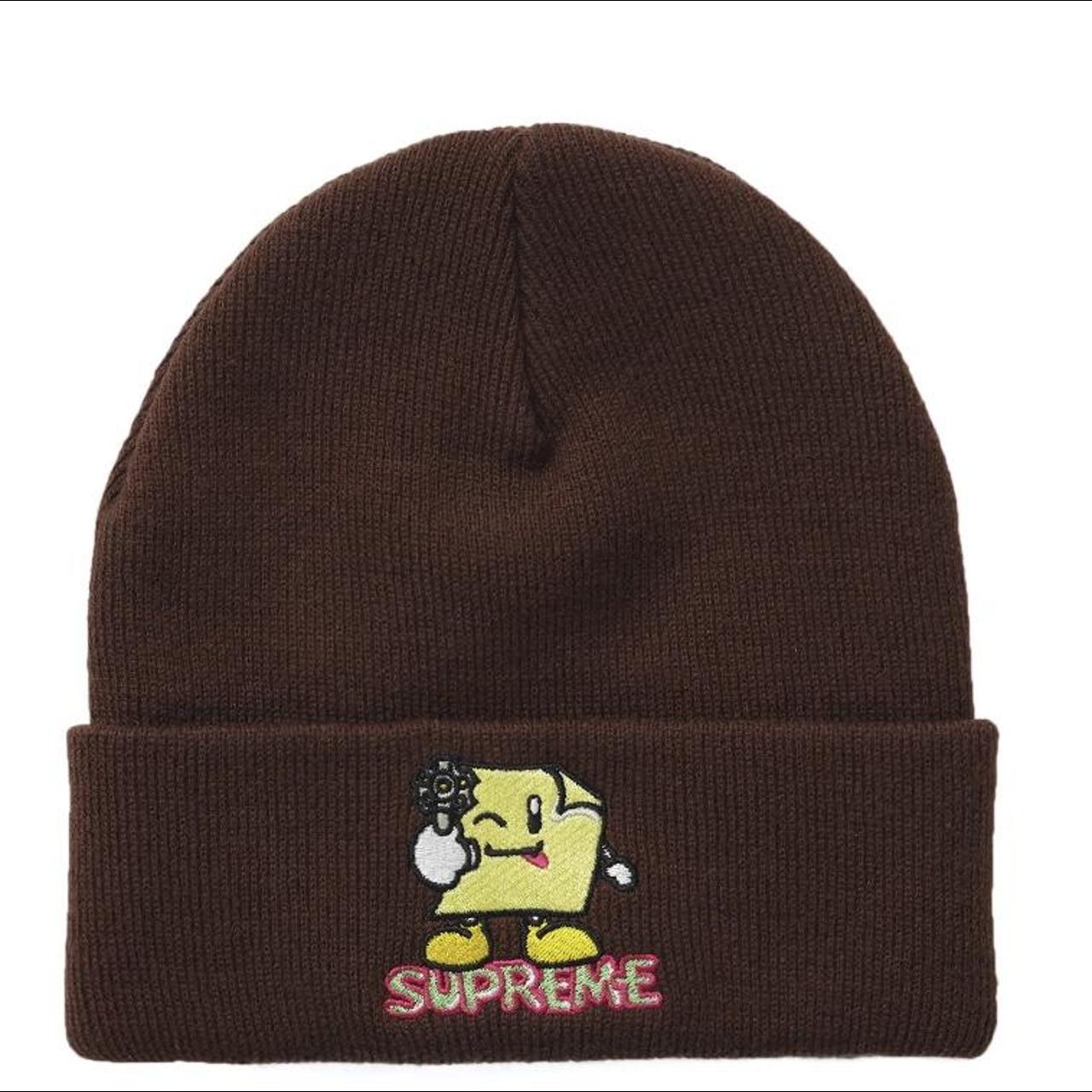 🔥Supreme 🔴Brown Sticky Note Beanie original... - Depop