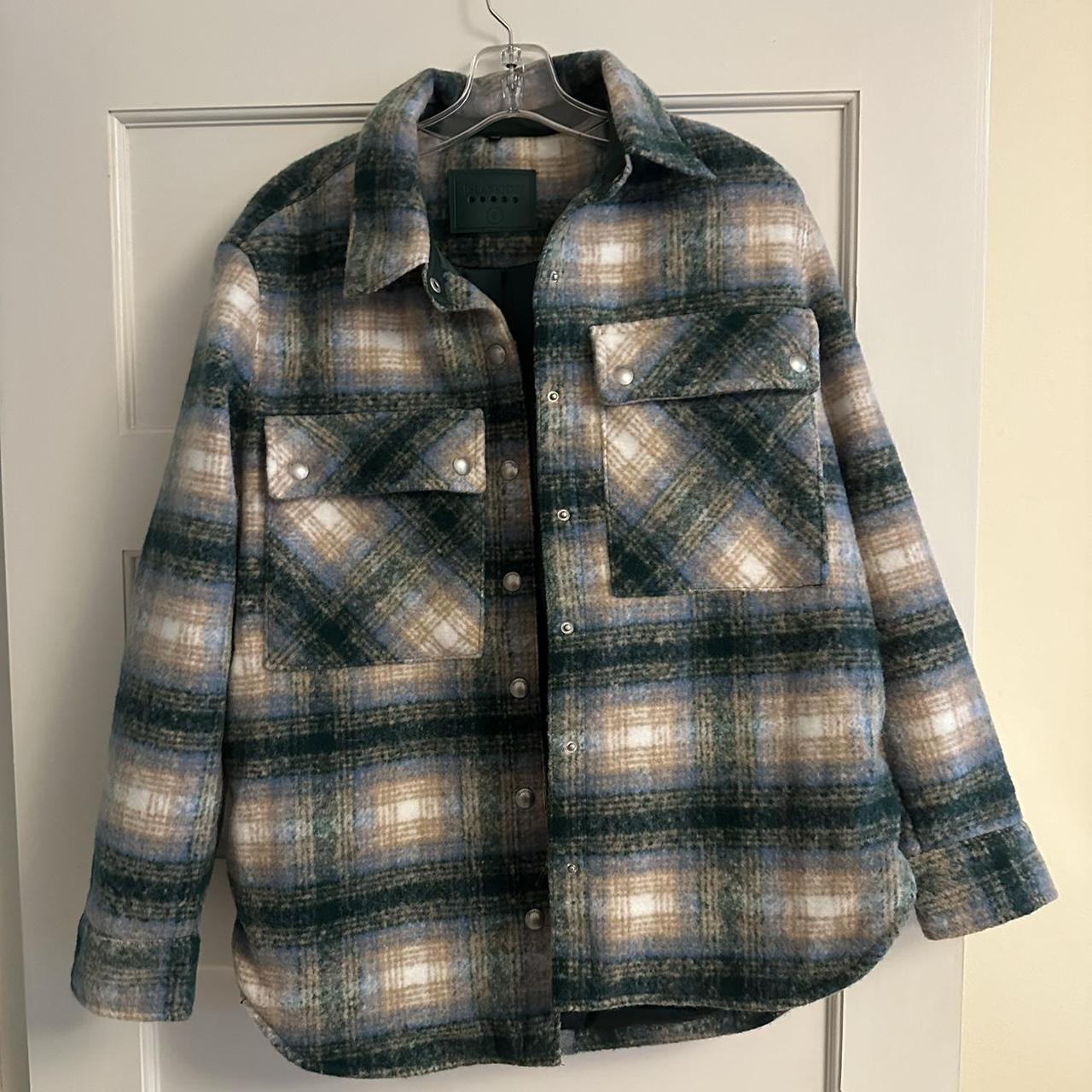 Blank Nyc Green Plaid Shacket Only Worn Twice - In - Depop