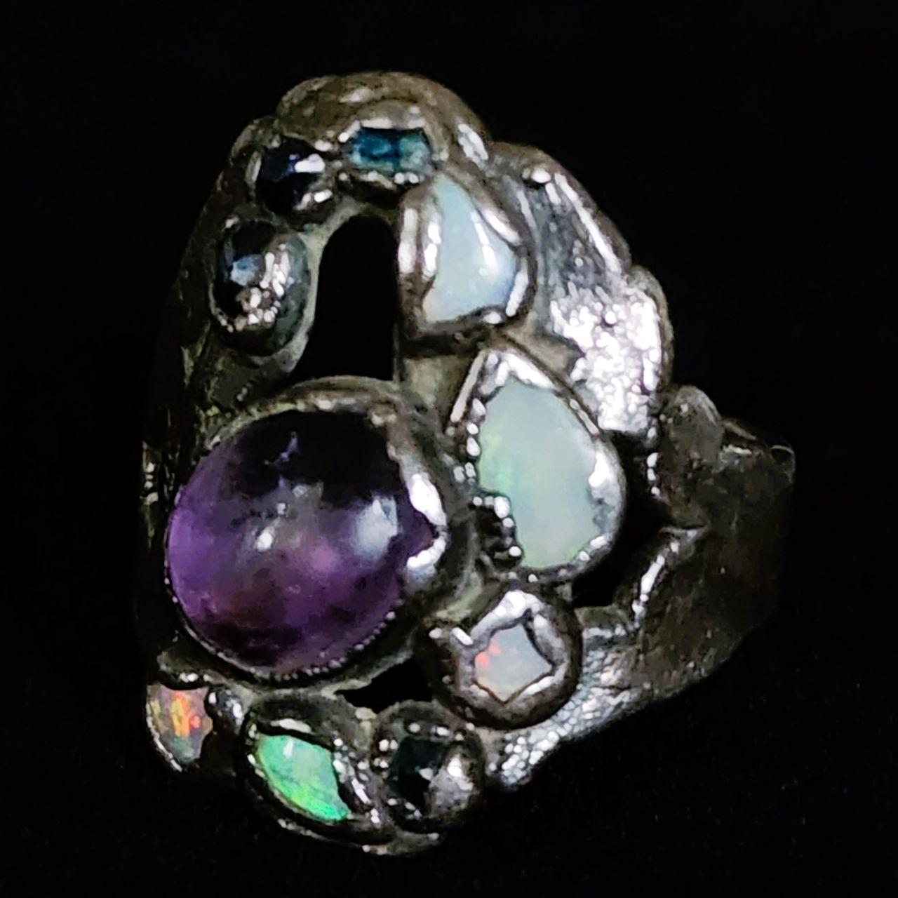 Artisan Crafted Women's Ring - Silver/Multi – Vin… - image 1