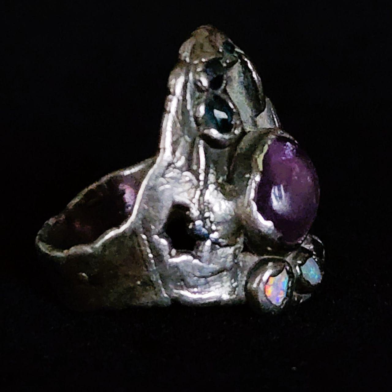 Artisan Crafted Women's Ring - Silver/Multi – Vin… - image 3