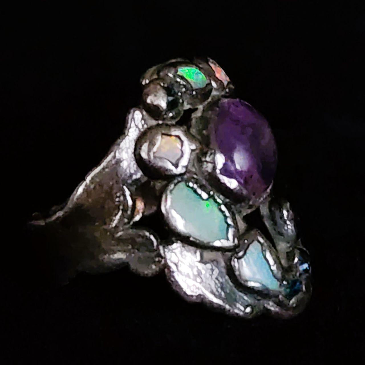 Artisan Crafted Women's Ring - Silver/Multi – Vin… - image 6