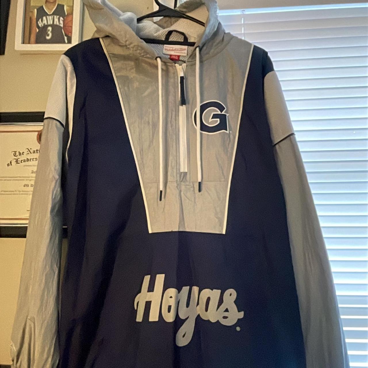 Mitchell & Ness Men's Jacket - Navy/Blue - S – Georgetown Hoyas Pullover Mitchell & Ness Navy …