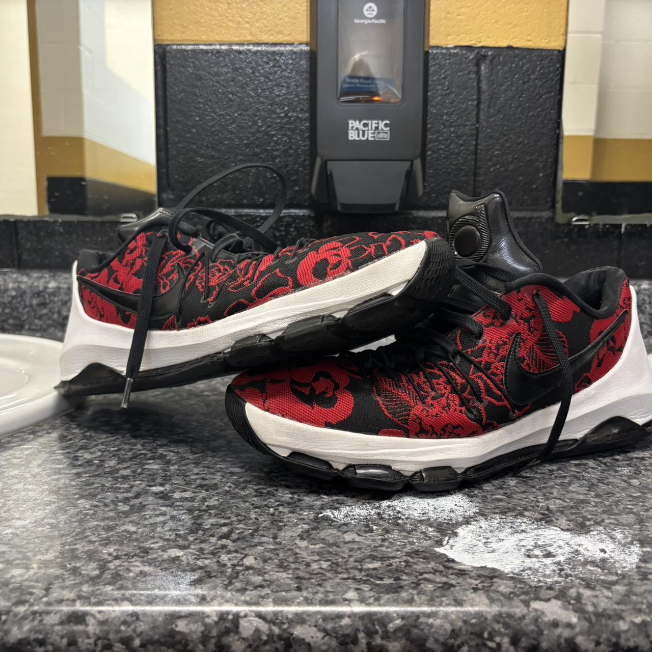 nike red and black trainers