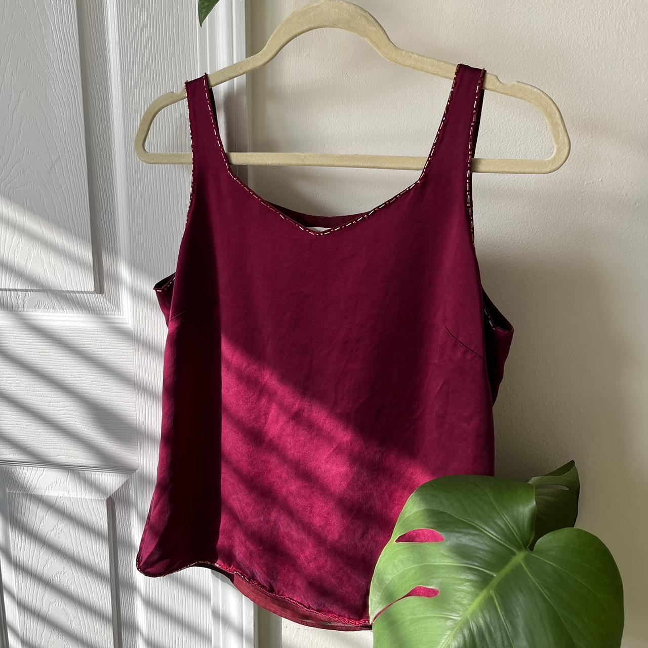 Ann Taylor Womens Burgundy And Red Vest Depop