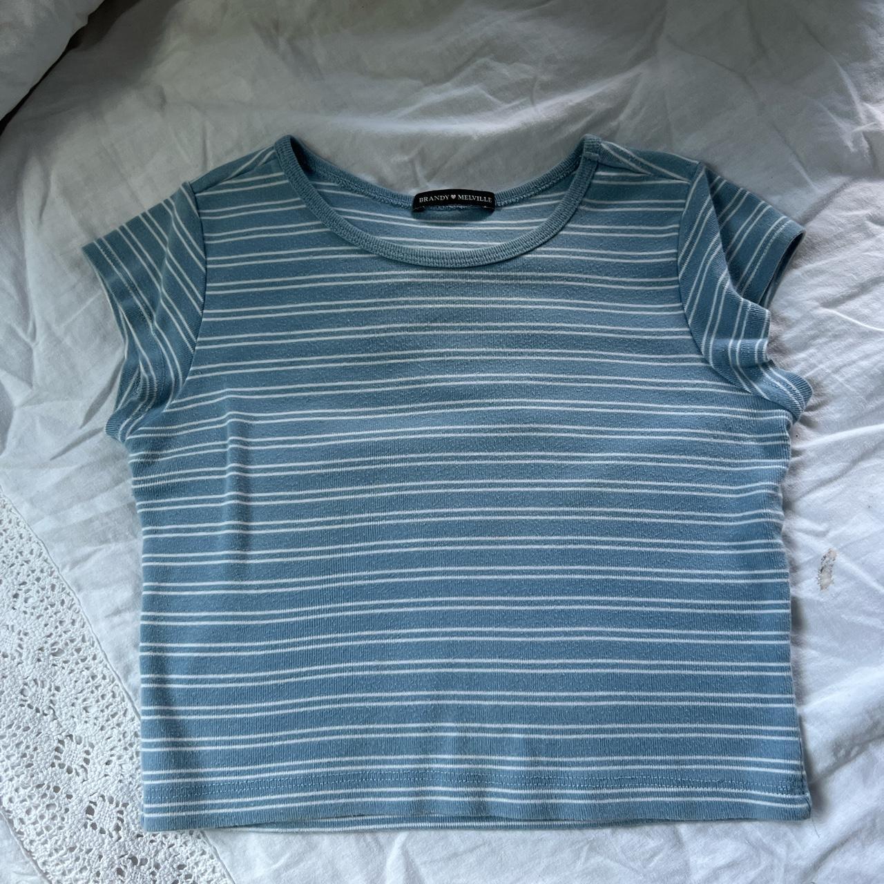 baby blue baby tee brandy melville no flAws just... - Depop