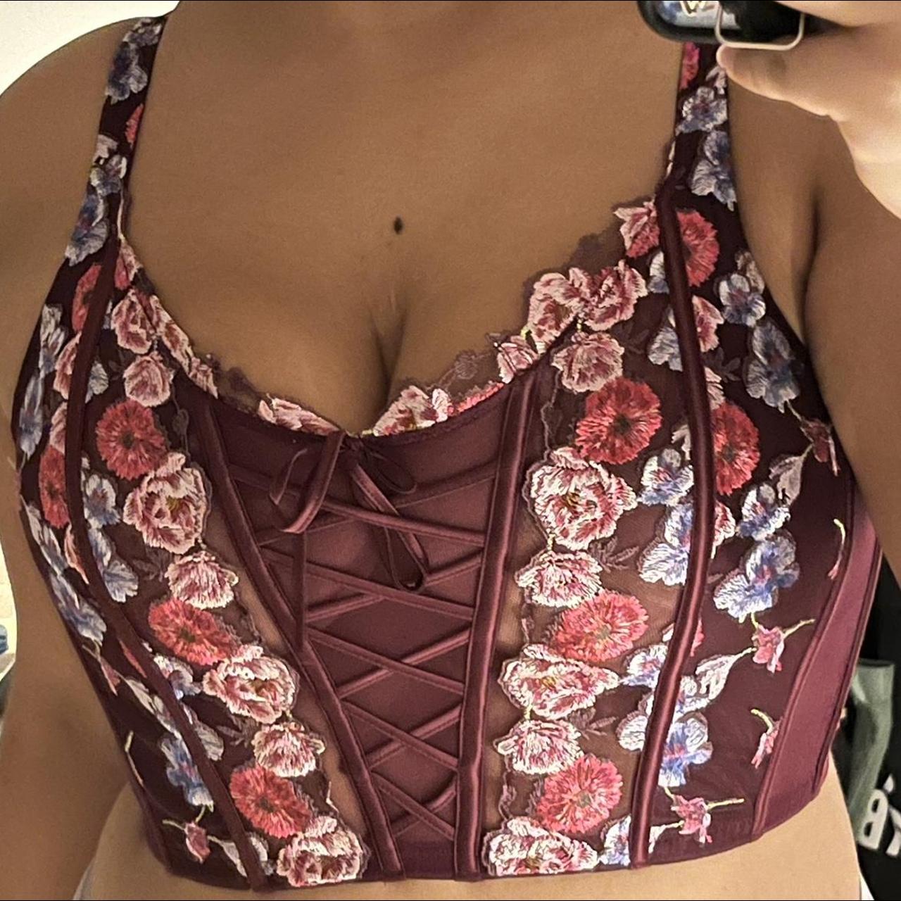 Floral Victoria Secret Corset Top Worn A Couple Of Depop