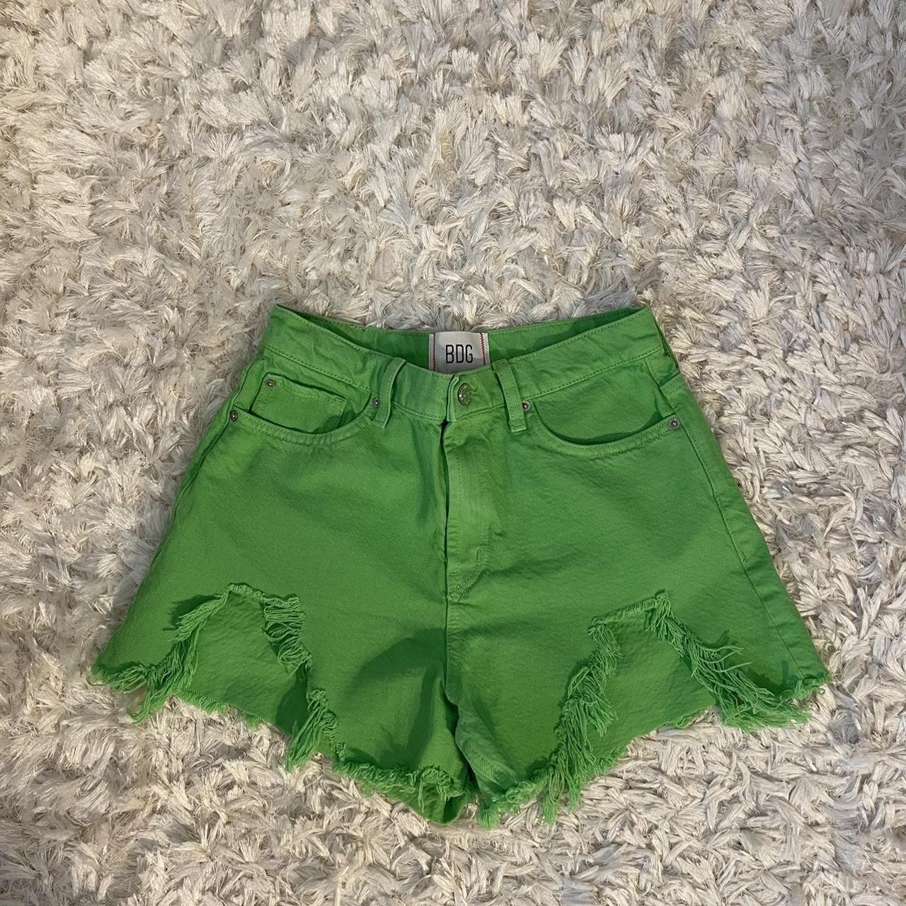 Neon green jean sales shorts