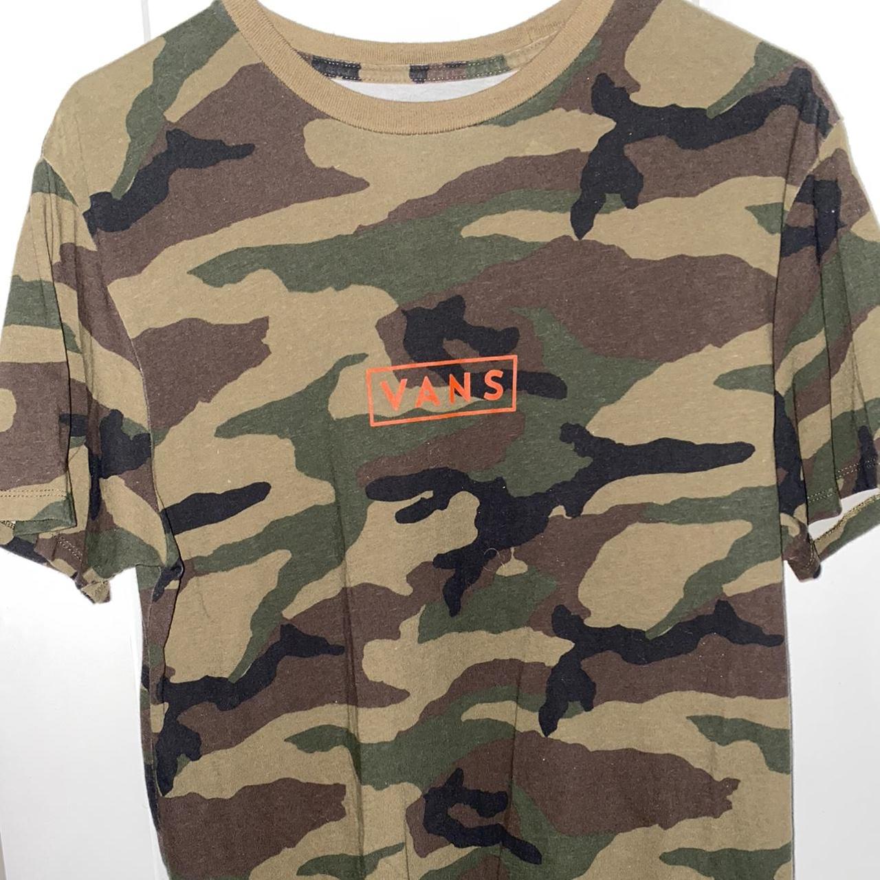 Almost brand new Vans camo Orange t shirt worn. Depop