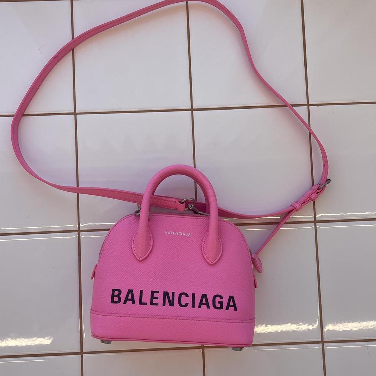 Balenciaga ville top handle leather mini bag Pink Depop