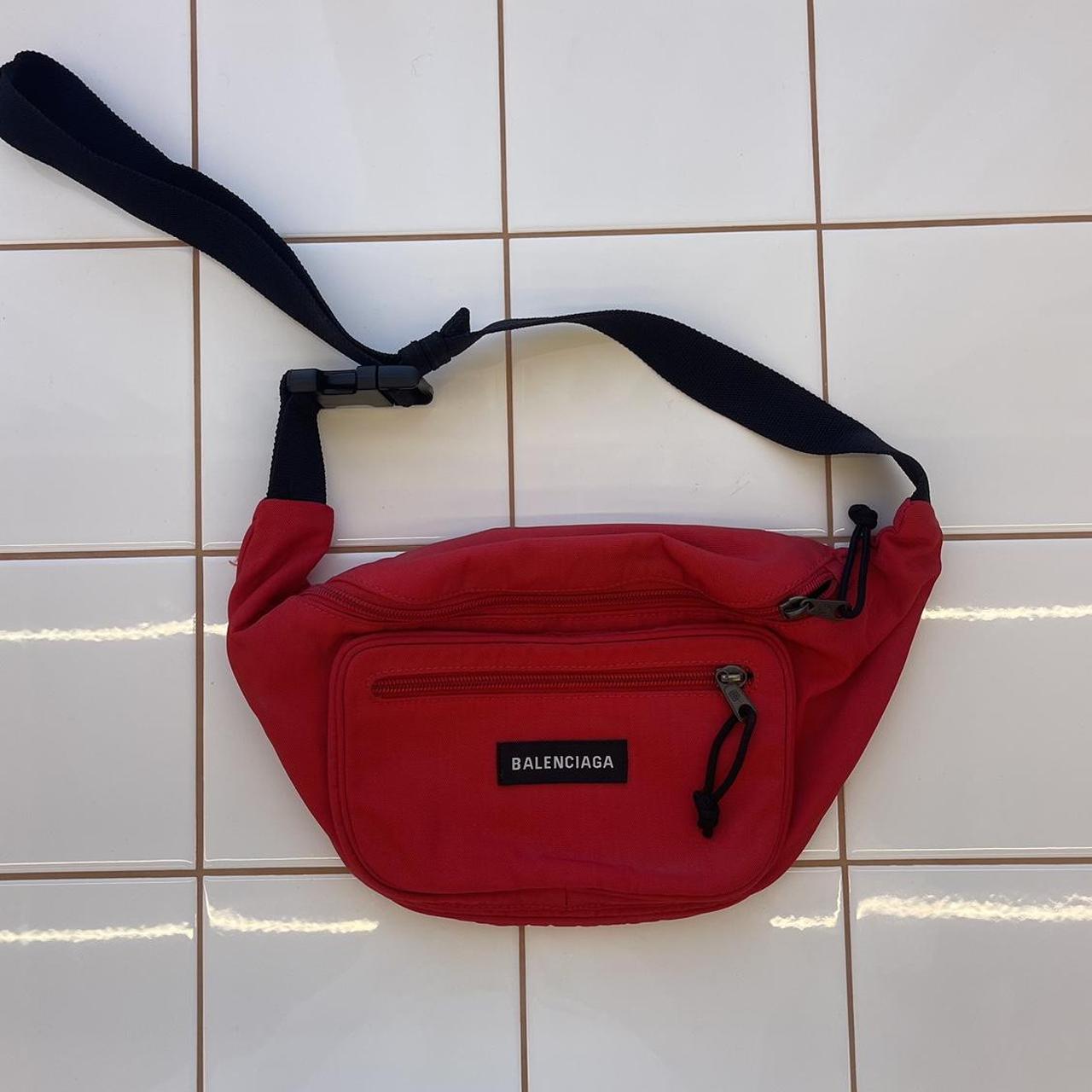 Balenciaga red fanny pack best sale