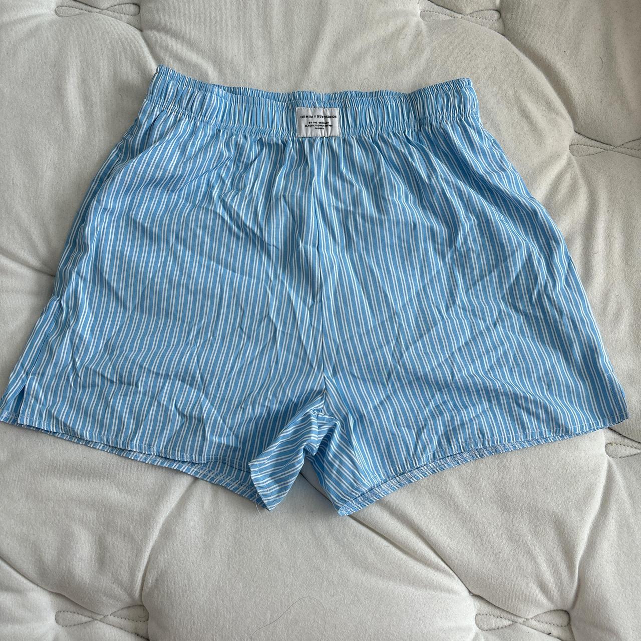 blue boxer shorts tagged S but fits XS - Depop